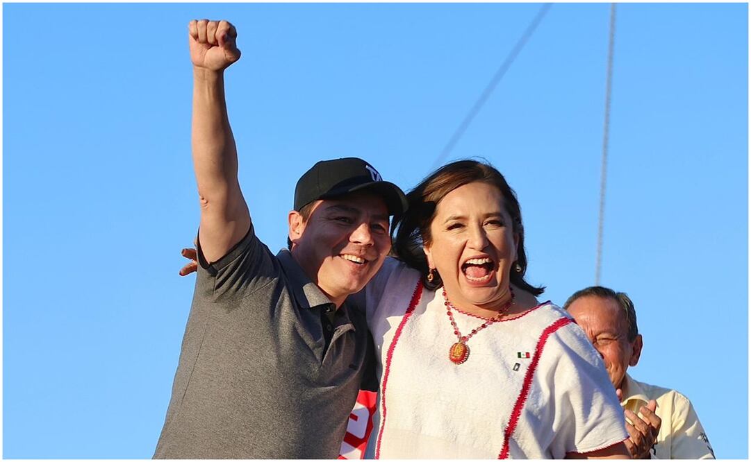 Xóchitl Gálvez junto a Manlio Fabio Beltrones y el Travieso Arce. Foto: Berenice Fregoso/EL UNIVERSAL