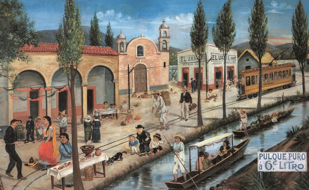 "Pulquería el Vasilón" (1919) obra de Jesús Cabrera. FOTO: Cortesía MAM.