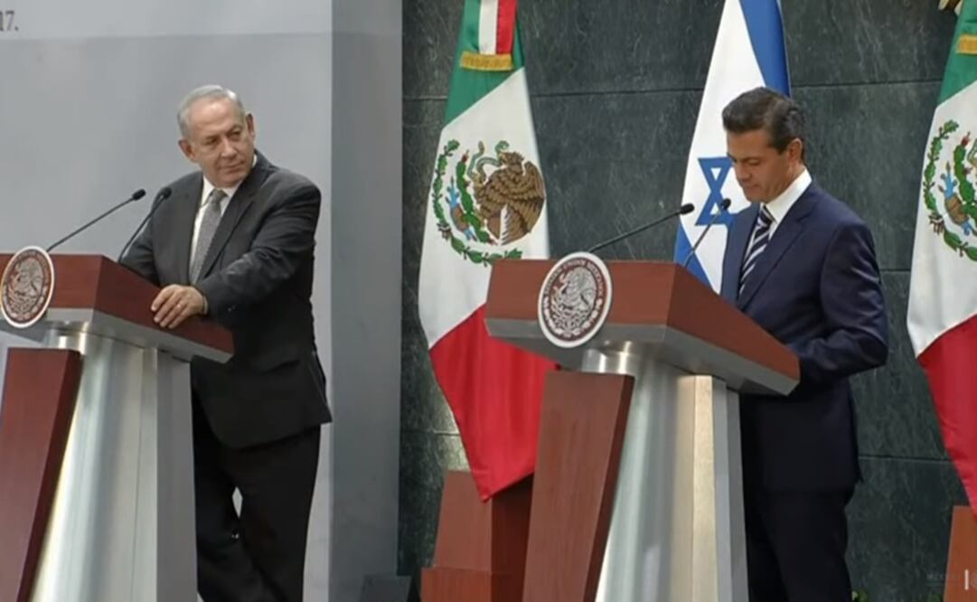 El presidente Enrique Peña Nieto dirigió un mensaje a medios con motivo de la visita de trabajo del primer ministro del Estado de Israel. /Tomada de @PresidenciaMX