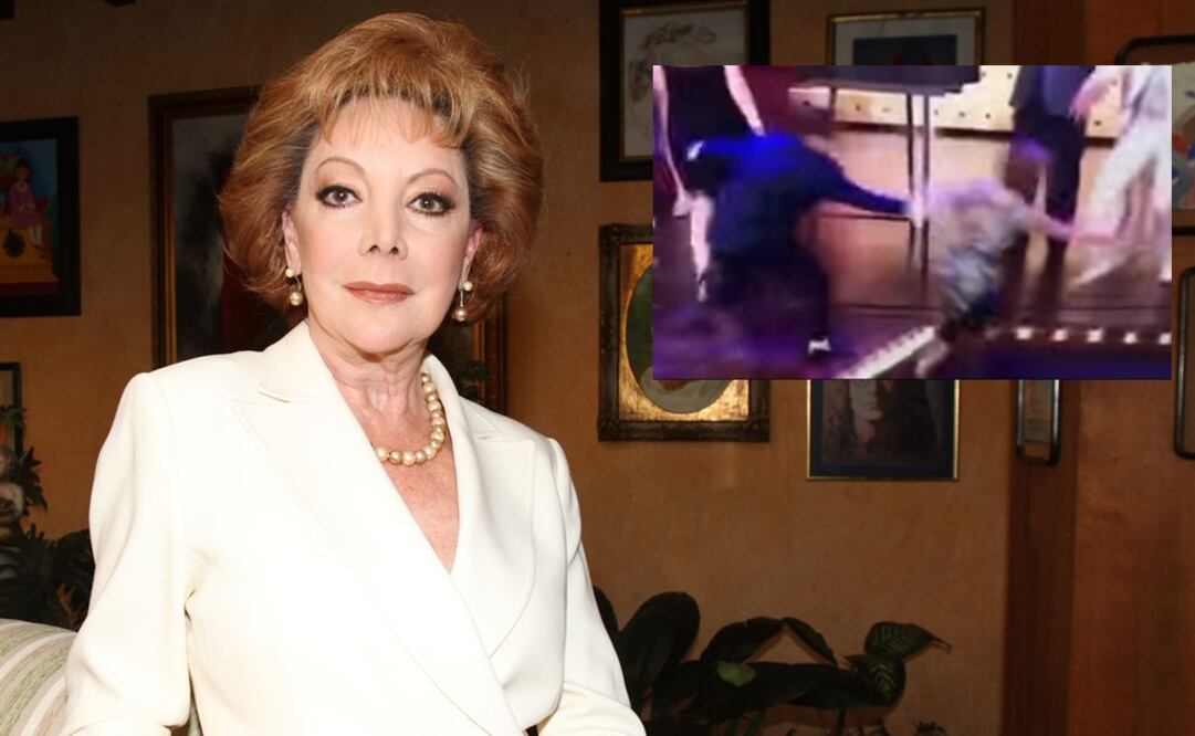 Jacqueline Andere sufre caída en el escenario