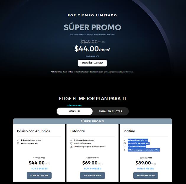 Descuentos en HBO Max México. Foto: Captura de pantalla página HBO Max.