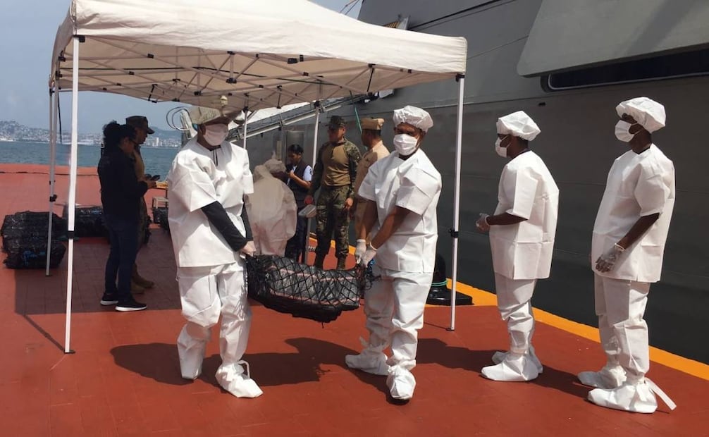 Arriba al puerto de Acapulco dos toneladas de cocaína asegurada por la Semar (09/08/2026). Foto: Semar