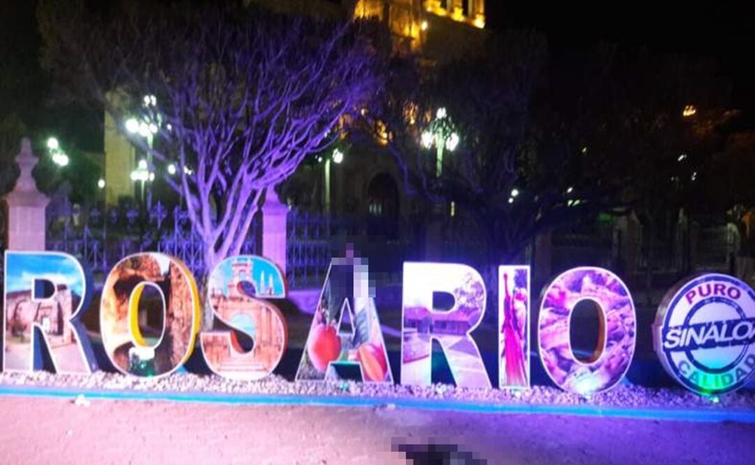 El animal que fue sacrificado, fue colocado cerca de las letras que conforman el nombre del municipio del Rosario y en la parte de arriba de la “A”, fue colocada la cabeza del perro. Foto: Cortesía de Línea Directa