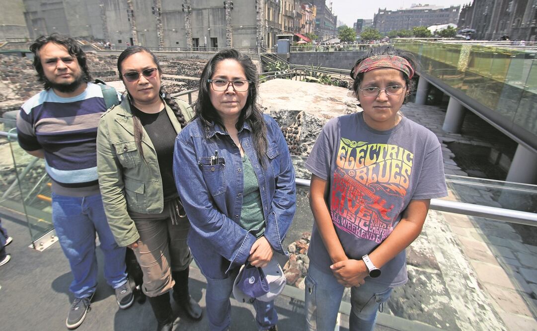 Los arqueólogos Omar Espinosa, Margarita Mancilla, Rosalba Aguilera y Alejandra Núñez aseguran que la crisis en el INAH es insostenible. Foto: Carlos Mejía/ EL UNIVERSAL