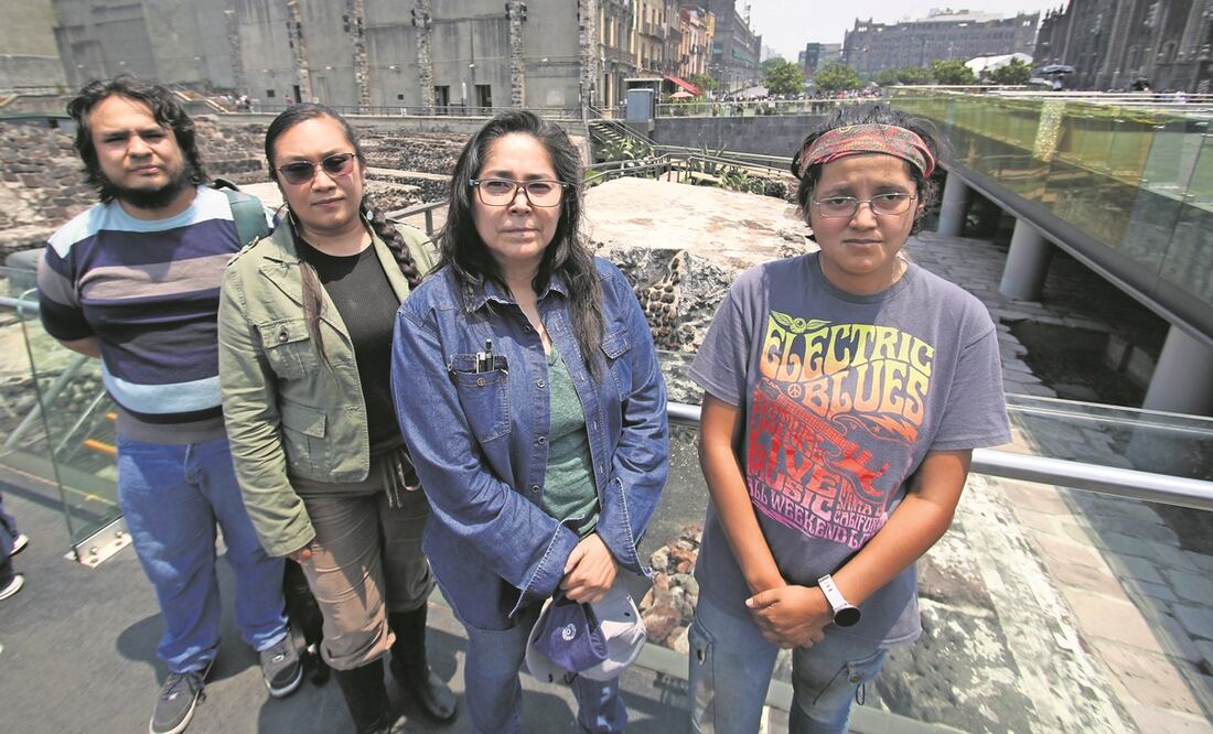 Los arqueólogos Omar Espinosa, Margarita Mancilla, Rosalba Aguilera y Alejandra Núñez aseguran que la crisis en el INAH es insostenible. Foto: Carlos Mejía/ EL UNIVERSAL