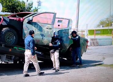 Aseguran camioneta con características similares a las de la Sedena en Tamaulipas
