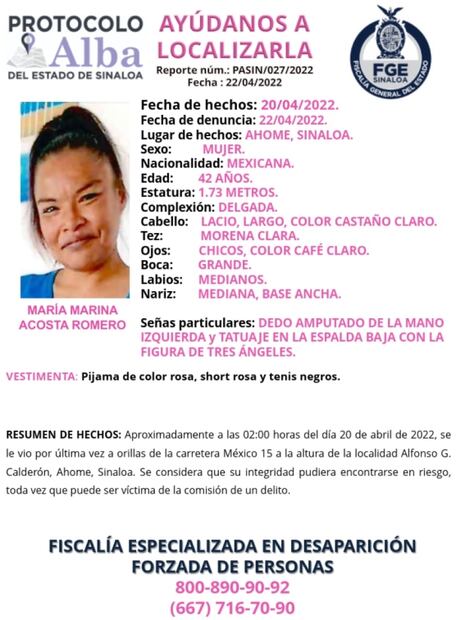 Van 37 denuncias por desaparición de mujeres en Sinaloa en lo que va de 2022