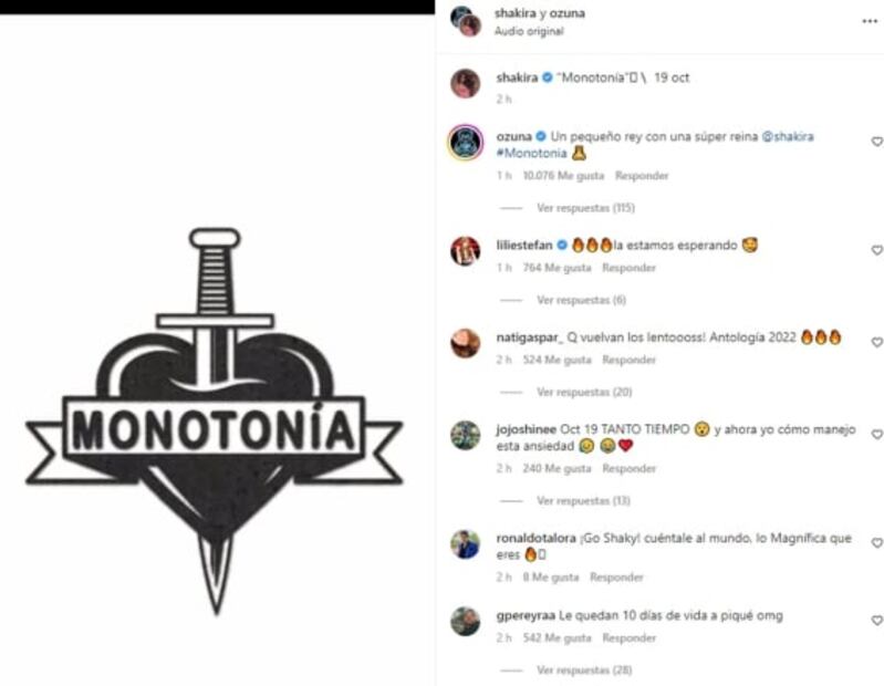 Shakira lanzará "Monotonía" a dueto con Ozuna, ¿Cuándo se estrena? 