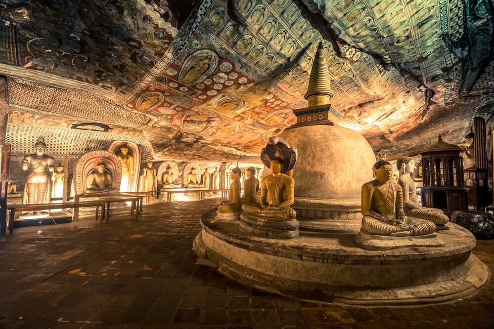 Templo de Oro de Dambulla, en Sri Lanka. Foto: Istock