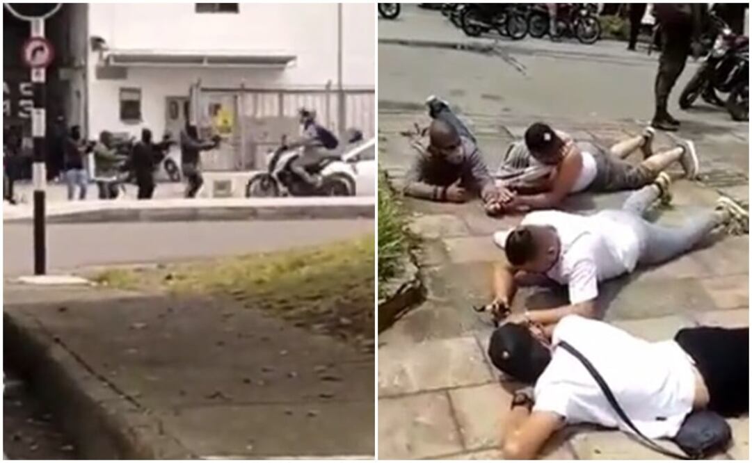 El intento de robo terminó con 11 personas detenidas en Medellín. Foto: Tomada del video