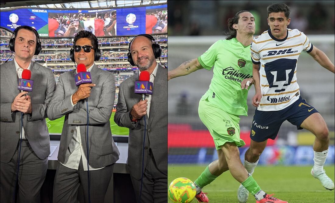 Christian Martinoli y Luis García narrarán el Play-In porque el juego FC Juárez vs Pumas será televisado por TV Azteca / FOTOS: Imago7 y @GarciaPosti