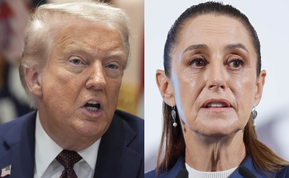 Donald Trump, presidente de Estados Unidos y Claudia Sheinbaum, presidenta de México. Foto: AP/EFE