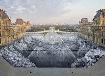 Revelan ilusión óptica que celebra los 30 años de la Pirámide del Louvre
