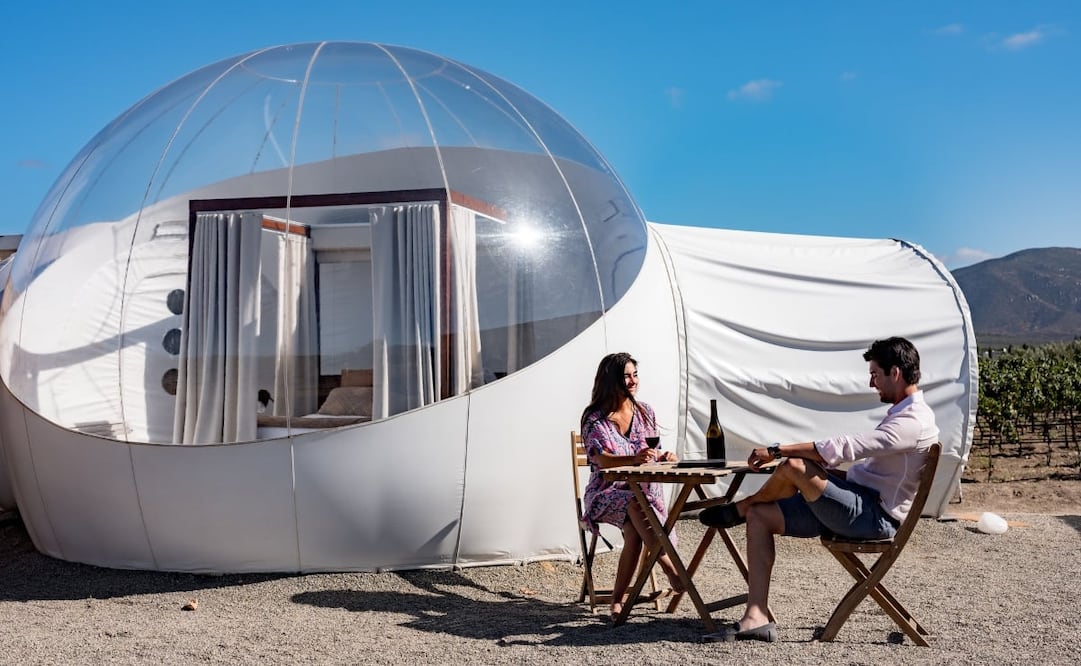 Campera, un hotel burbuja ubicado en Valle de Guadalupe. Foto: Cortesía