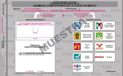 INE aprueba boleta para Constituyente