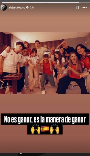 El cantante disfrutó el partido, y la victoria, con su familia. Foto: Instagram.