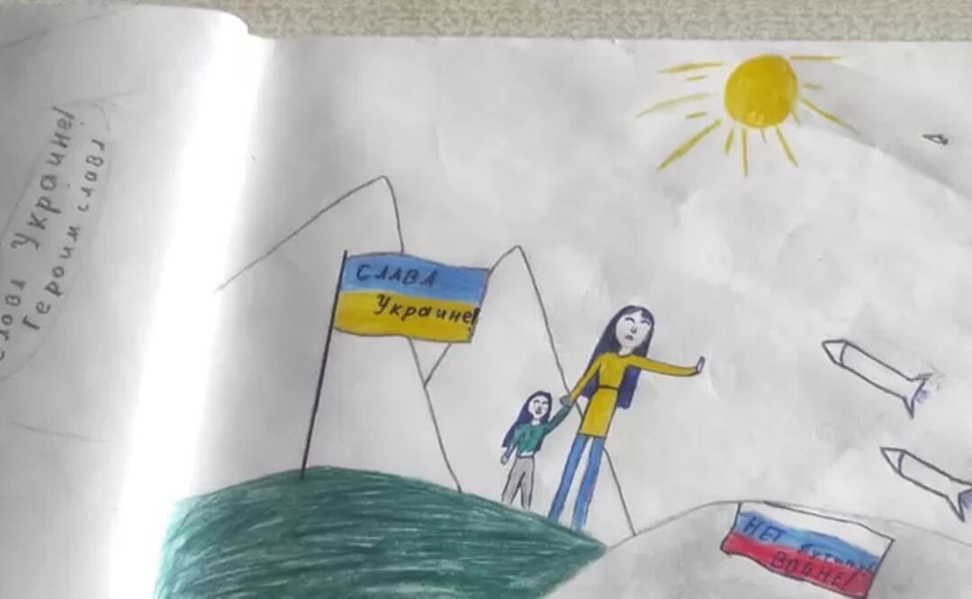 La escuela de Masha contactó a la policía después de ver el dibujo que hizo la niña. Foto: OLGA PODOLSKAYA