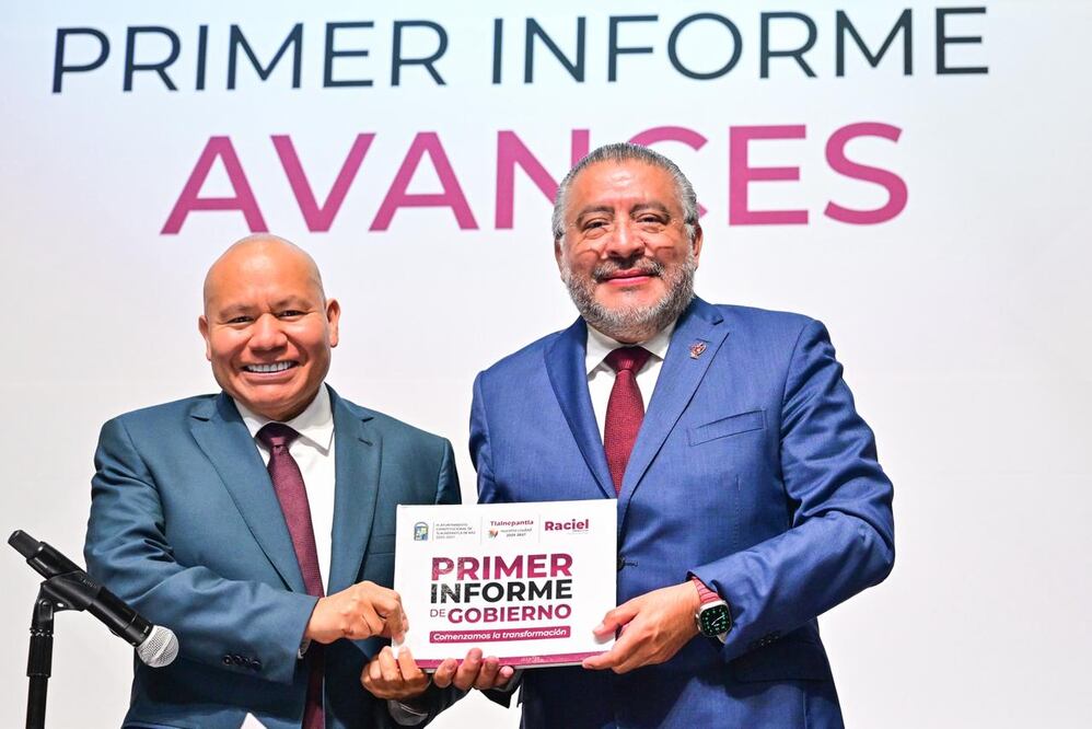 Durante el 1er Informe de Gobierno de Raciel Pérez Cruz, alcalde de Tlalnepantla, Horacio Duarte llama a mexiquenses a acudir al Zócalo de CDMX a festejar los 7 años de la 4T.  (Foto. especial)