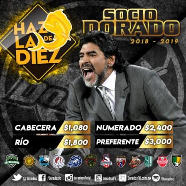 El costo del abono de Dorados de Sinaloa