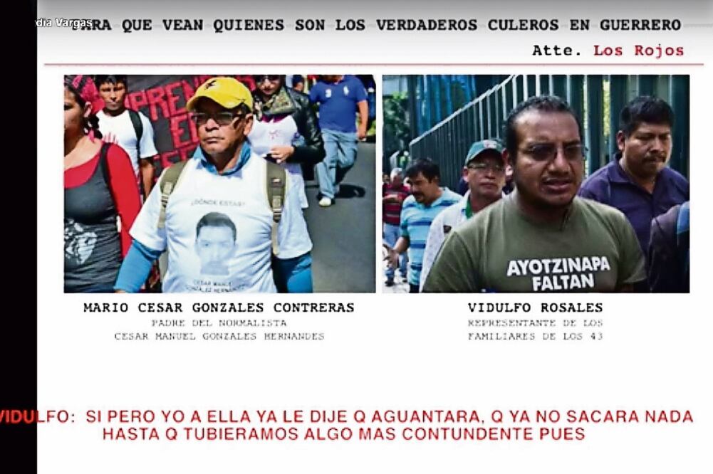 Esta es la imagen del video en el que se escucha la conversación entre Mario César González Contreras, padre de uno de los estudiantes, y el abogado Vidulfo Rosales, sobre las amenazas de Guerreros Unidos por el dinero que no se repartió (FOTO DEL VIDEO)