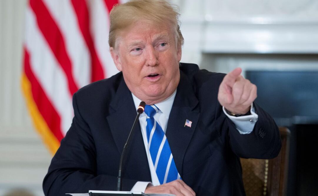 El presidente de los Estados Unidos, Donald Trump, ofrece una rueda de prensa para hablar sobre su nuevo plan de infraestructuras en la Casa Blanca, Estados Unidos (Foto: EFE)