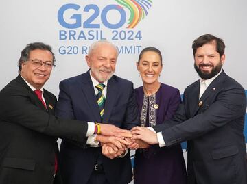 “América Latina Unida”; Claudia Sheinbaum se reúne con presidentes de Brasil, Chile y Colombia en el G20