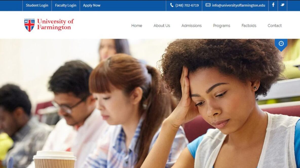 La universidad contaba con todas las licencias requeridas por la ley y una amplia actividad en internet y en las redes sociales. Foto: University of Farmington