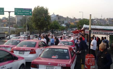 Taxistas se manifiestan contra uso de tabletas en Observatorio, Centenario, Churubusco, Periférico y Ermita Iztapalapa