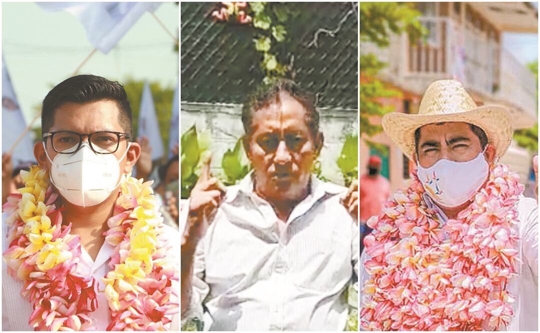 En la imagen: Felipe López Matus "El Gallo", Ulises Sánchez Antonio -militar retirado- y José Alberto García Raymundo. Fotos: TOMADAS DE REDES SOCIALES