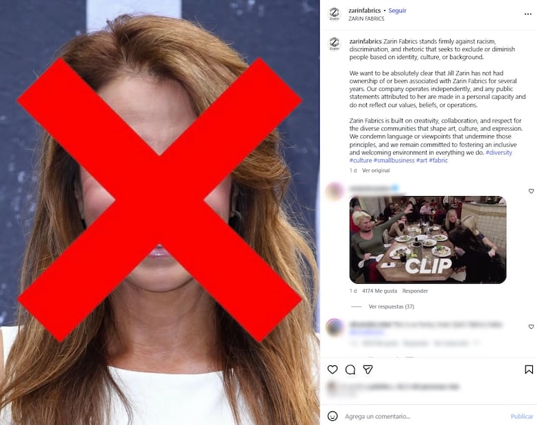 Zarin Fabrics critica los comentarios de Jill Zarin, una personalidad de televisión estadounidense, empresaria y socialité, conocida principalmente por ser una de las integrantes originales del reality show “The Real Housewives of New York City” (RHONY).