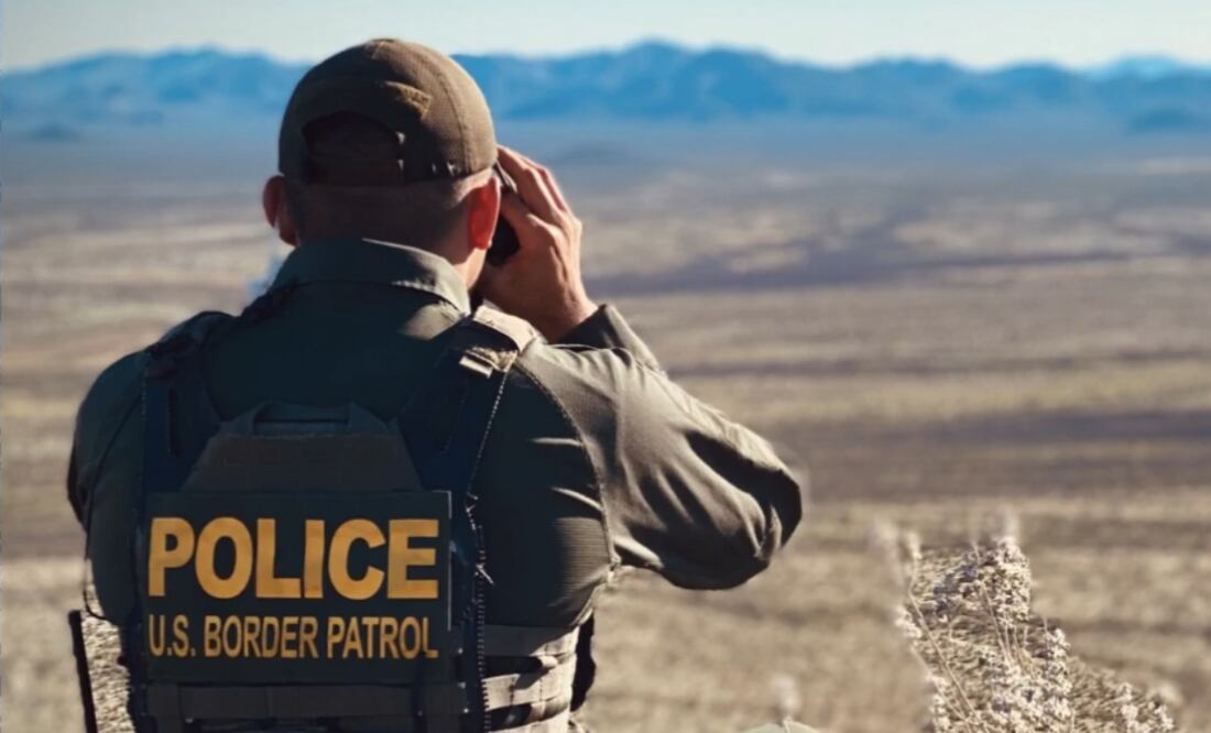 Elemento de la Guardia Nacional de Estados Unidos vigilando la frontera norte de México. Foto: captura de pantalla