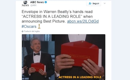 Oscar 2017, la prueba del error en el sobre