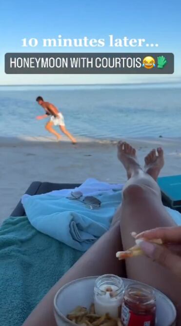 Thibaut Courtois entrena hasta en su luna de miel / Foto: Especiales