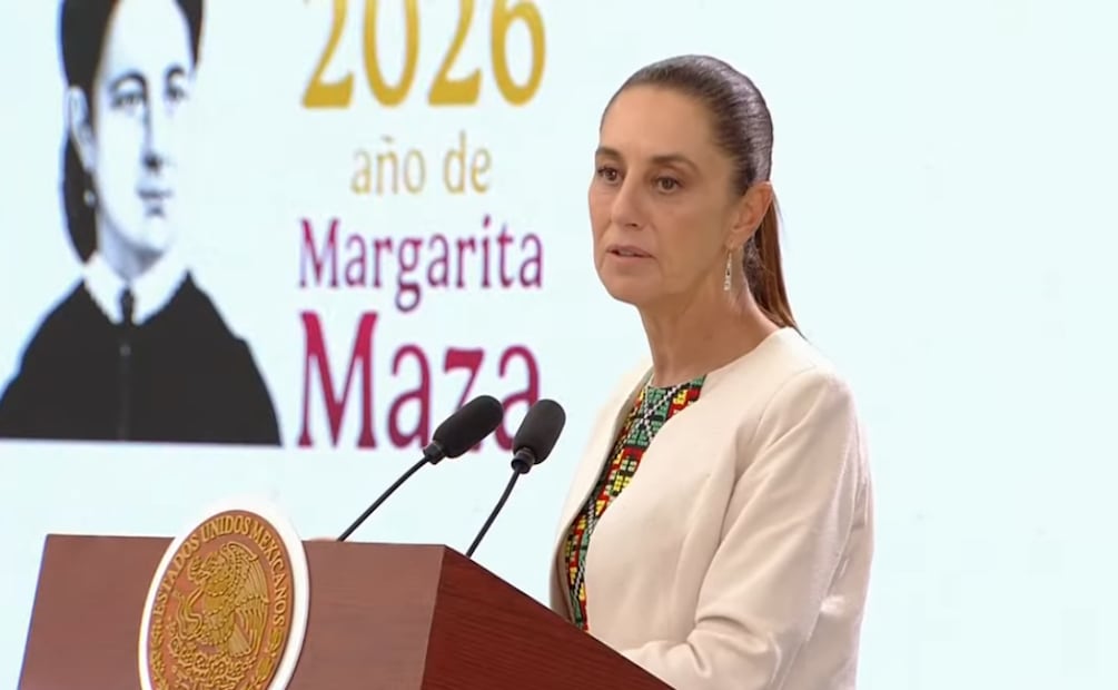 Presidenta Claudia Sheinbaum durante su conferencia matutina desde Quintana Roo (20/03/2026). Foto: Captura de pantalla