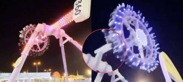 VIDEO: Juego mecánico se parte en dos en un parque de diversiones de Arabia Saudita; reportan al menos 20 heridos