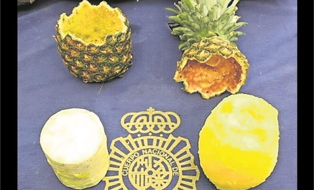 Un cargamento de 67 kilos de cocaína fue camuflado en piñas producidas en Costa Rica y exportadas a España. Foto: Especial