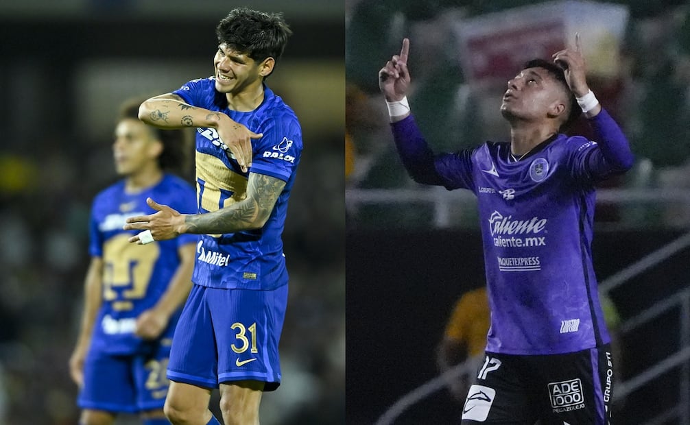 Pumas y Mazatlán en festejo de gol, durante la fase regular del torneo Clausura 2026 - Fotos: Imago7
