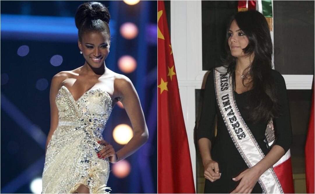 Leila Lopes (i) se convirtió en una de las ganadoras más “viejas”, con sus 25 años; Ximena Navarrete estuvo cercana al peso promedio Foto:Archivo
