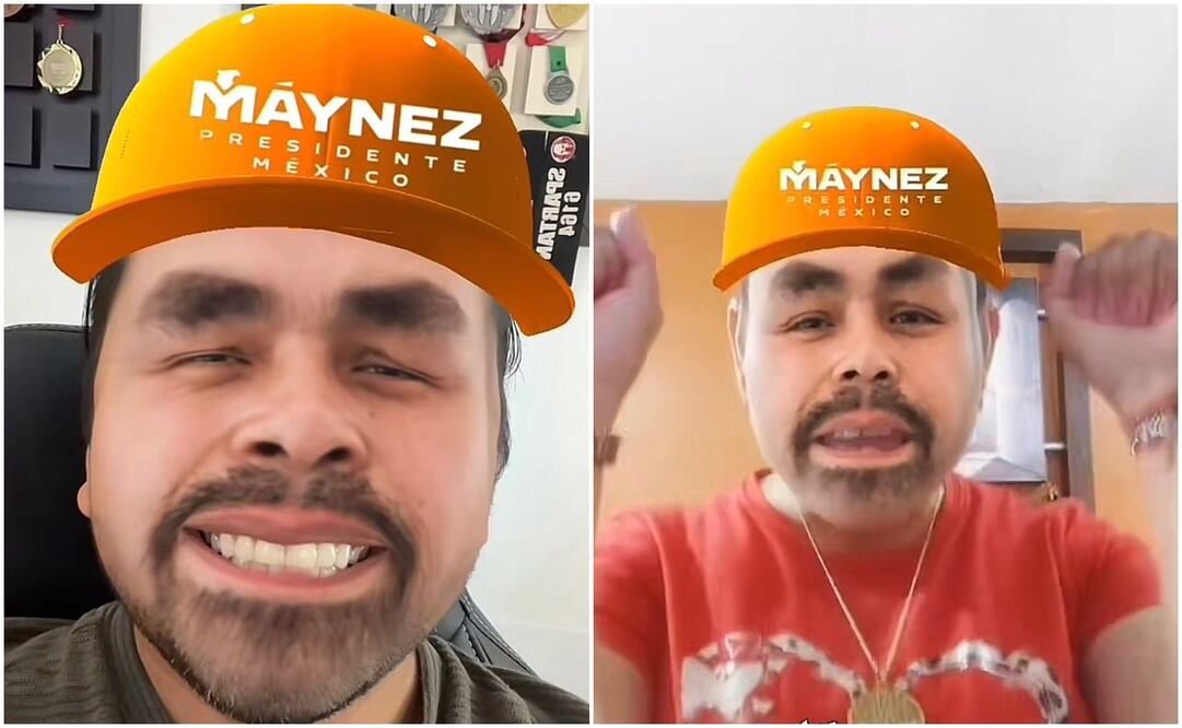 por medio de TikTok se está difundiendo un filtro con la cara de Máynez y la pegajosa melodía. Fotos: TokTok @filtroshmo / @claudiagutierrez943