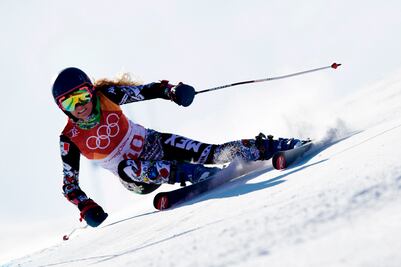 Sarah Schleper se cae en la segunda manga del eslalon gigante