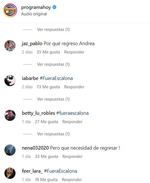 Le hacen el feo a Andrea Escalona tras su regreso a "Hoy"