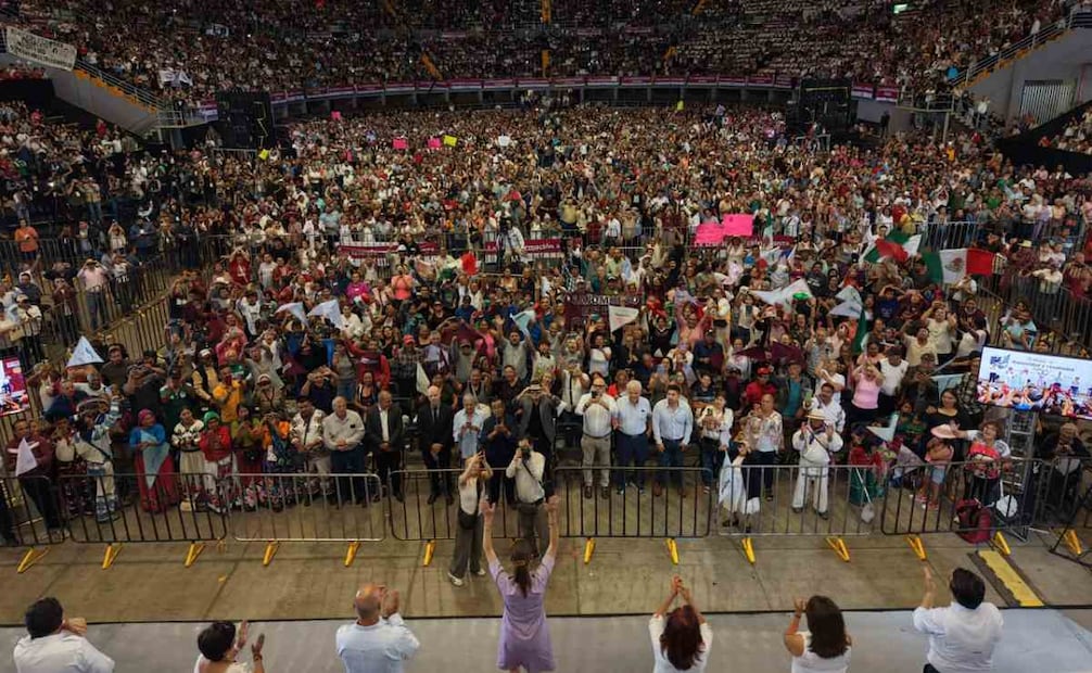La presidenta de México, Claudia Sheinbaum, durante su gira de rendición de cuentas en Jalisco, después de su Segundo Informe de Gobierno. Foto: Presidencia de México