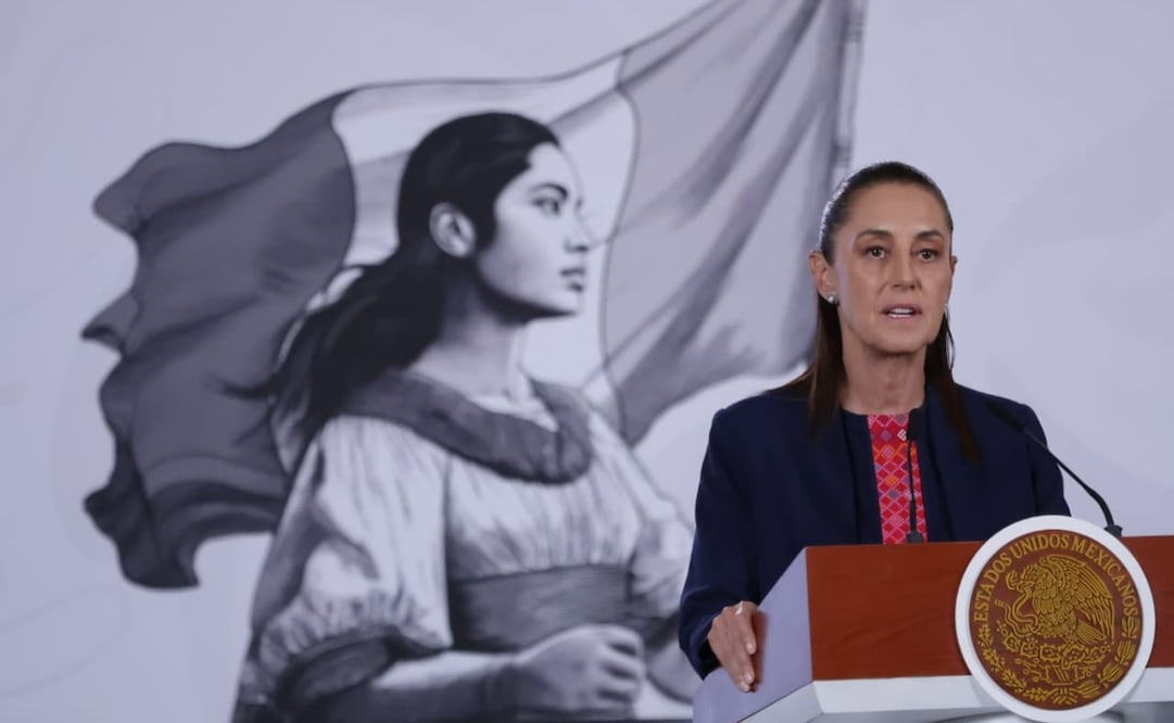 La presidenta Claudia Sheinbaum durante la “Mañanera del Pueblo” en Palacio Nacional del 1 de junio de 2026. Foto: Fernanda Rojas/ EL UNIVERSAL