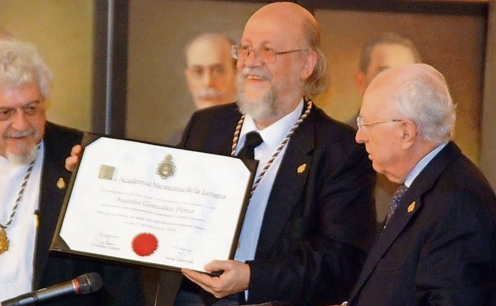 Ingreso del filólogo Aurelio González Pérez a la Academia Mexicana de la Lengua, el 27 de febrero de 2014. Foto: FAMILIA GONZÁLEZ LAMBERTI