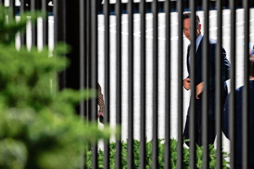 El secretario general de la OTAN, Mark Rutte, al llegar ayer a la Casa Blanca para una reunión con el presidente Donald Trump. Foto: Kent Nishimura/ AFP