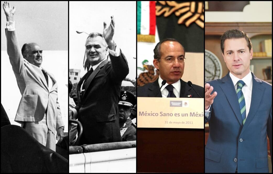 José López Portillo, Miguel de la Madrid, Felipe Calderón Hinojosa y Enrique Peña Nieto. Foto: Archivo/EL UNIVERSAL