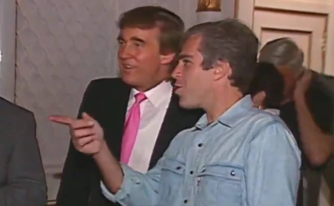 Imagen tomada del video donde se ve a Donald Trump y a Jeffrey Epstein (Foto: tomada de video)