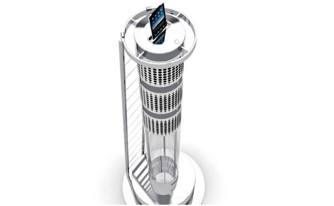 La columna incluye cinco amplificadores separados: 2 subwoofer de rango medio y 2 de gama alta y tiene una capacidad nominal de 25 Hz a 20 kHz.