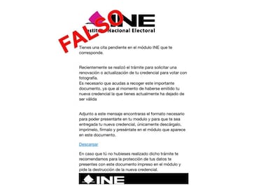 Alerta INE difusión de correos falsos a su nombre