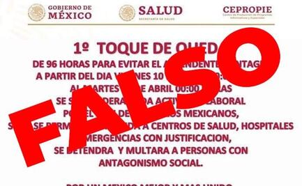Falso, supuesto "toque de queda” por coronavirus: Presidencia